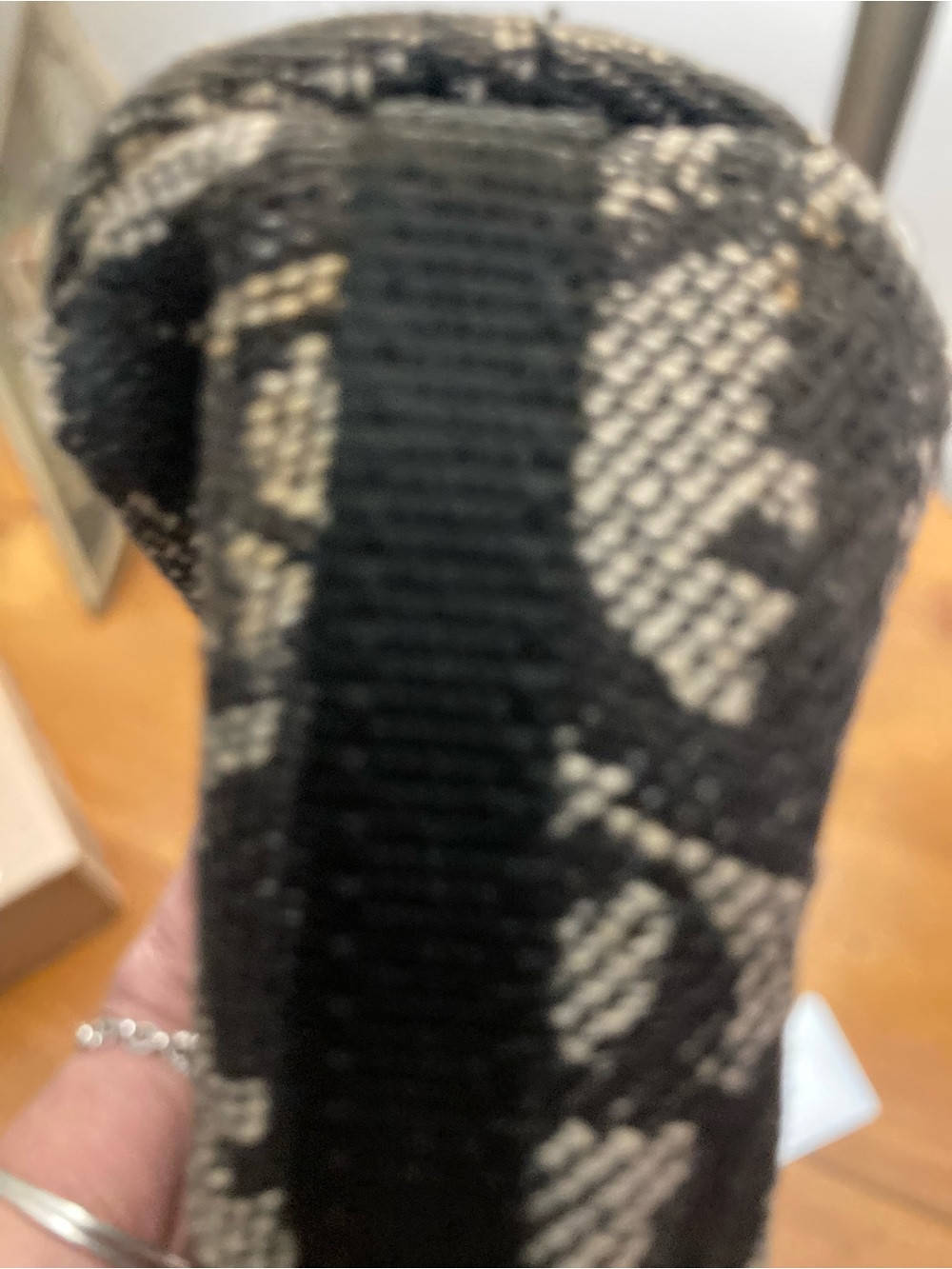 Dior Black and Beige Monogram Jacquard Shoulder Bag - Picture 8 of 11